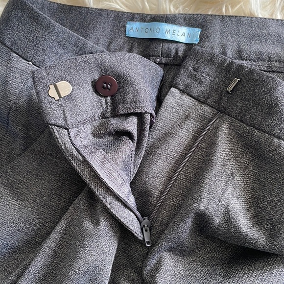 Antonio Melani grey charcoal business career work pants boot cut flare leg sz 8 - Picture 12 of 17